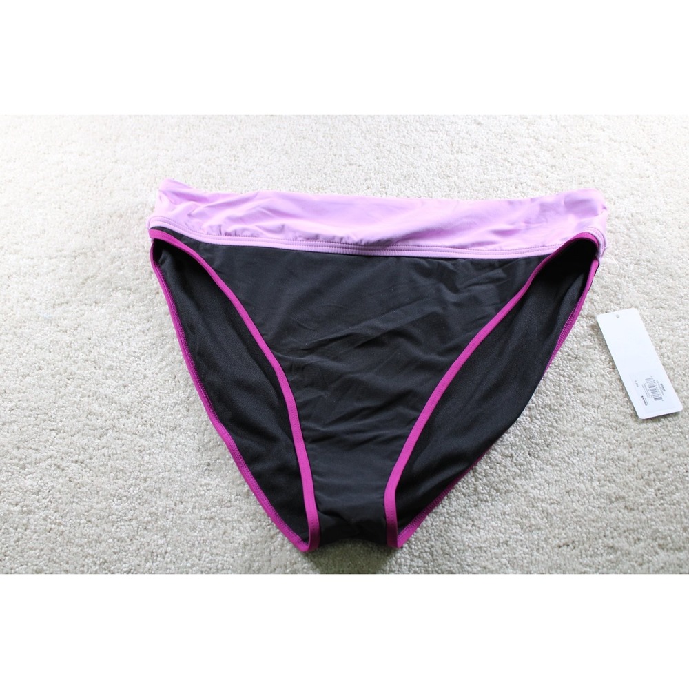 Freshwater Women's Swimwear Bottom XL‎ Black Purple Nylon Spandex